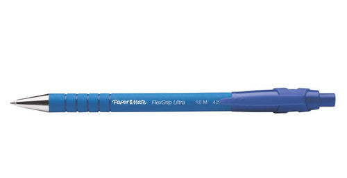 Papermate Flexgrip Ultra Retractable Ballpoint Pen Medium 1.0mm Blue Box of 12