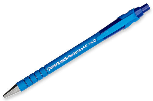 Papermate Flexgrip Ultra Retractable Ballpoint Pen Fine 0.8mm Blue Box of 12