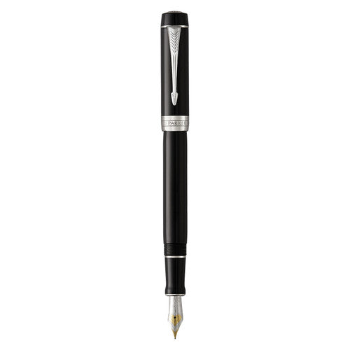 Parker Duofold Classic Fountain Pen Black Palladium Trim Medium Nib - image 1