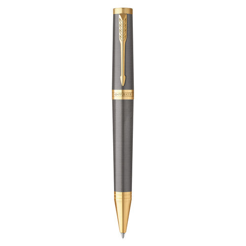 Parker Ingenuity Ballpoint Pen Grey Lacquer Gold Trim Medium - image 1