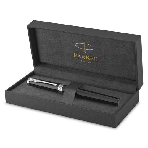 Parker Ingenuity Fountain Pen Black Lacquer and Chrome Trim Fine Nib
