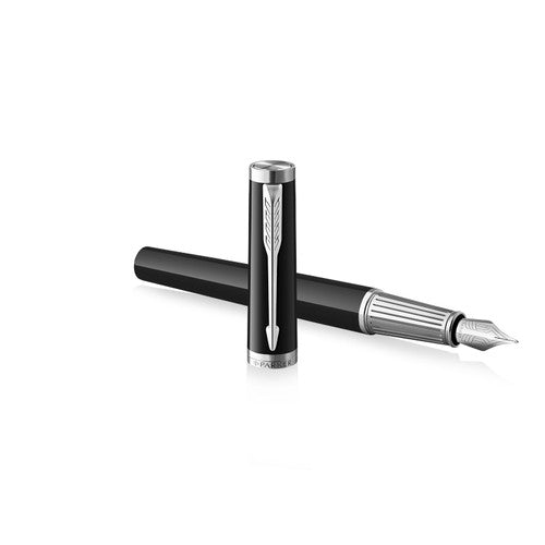 Parker Ingenuity Fountain Pen Black Lacquer and Chrome Trim Fine Nib