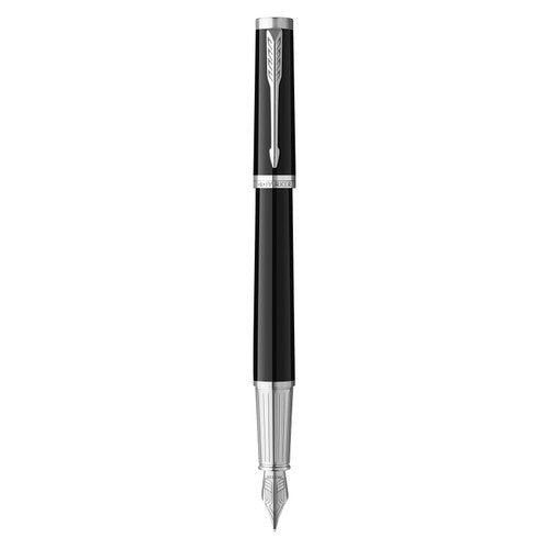 Parker Ingenuity Fountain Pen Black Lacquer and Chrome Trim Fine Nib