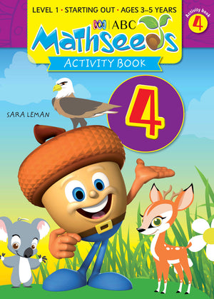 Main publisher image of ABC Mathseeds Activity Book 4, the Level 1 Starting Out maths workbook for children aged 3-5 by Sara Leman