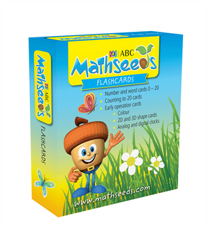 Main publisher image of the ABC Mathseeds Flashcards set, a boxed pack of early maths cards for children aged 4-6