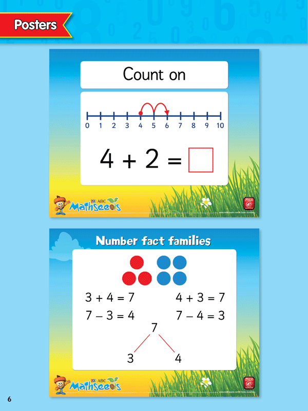 Further sample activity page from the early pages of ABC Mathseeds My First Add and Subtract