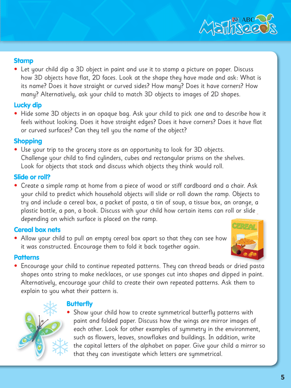 Sample page 5 from ABC Mathseeds My First Colours and Shapes showing an early maths activity for young learners