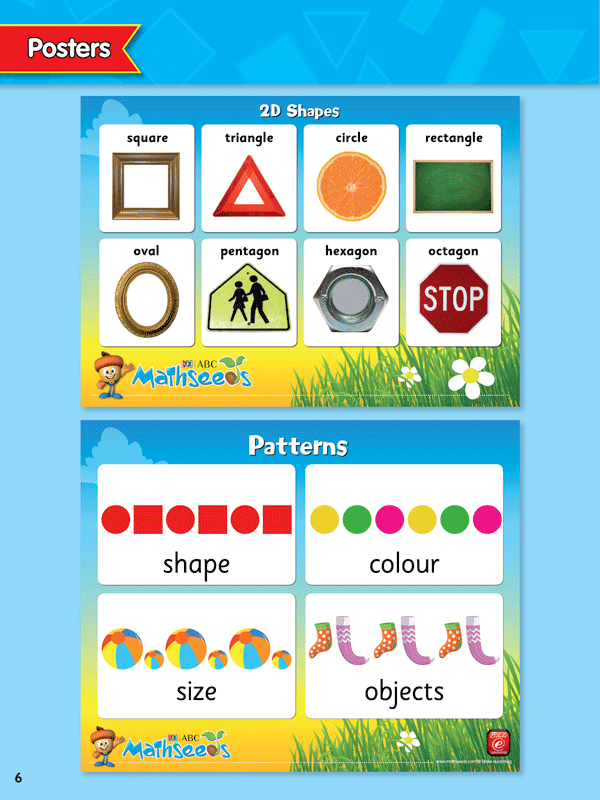 Sample page 6 from ABC Mathseeds My First Colours and Shapes showing an early maths activity for young learners
