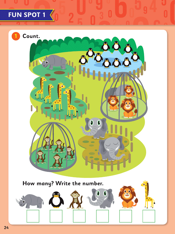 Sample page 24 from ABC Mathseeds My First Numbers showing an early maths activity for young learners