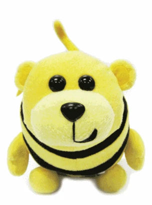 Bee Bee Bear plush hand puppet from ABC Reading Eggs, a soft bear critter with bee features shown in full