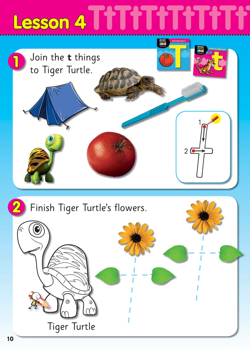 Third sample interior page from ABC Reading Eggs Starting Out Activity Book 1 with early reading and writing tasks