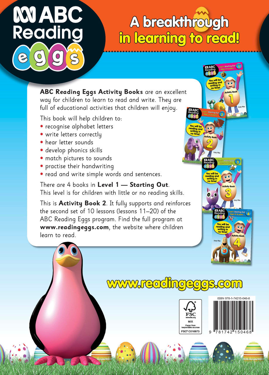 Additional sample page from ABC Reading Eggs Starting Out Activity Book 2 as shown in the publisher gallery