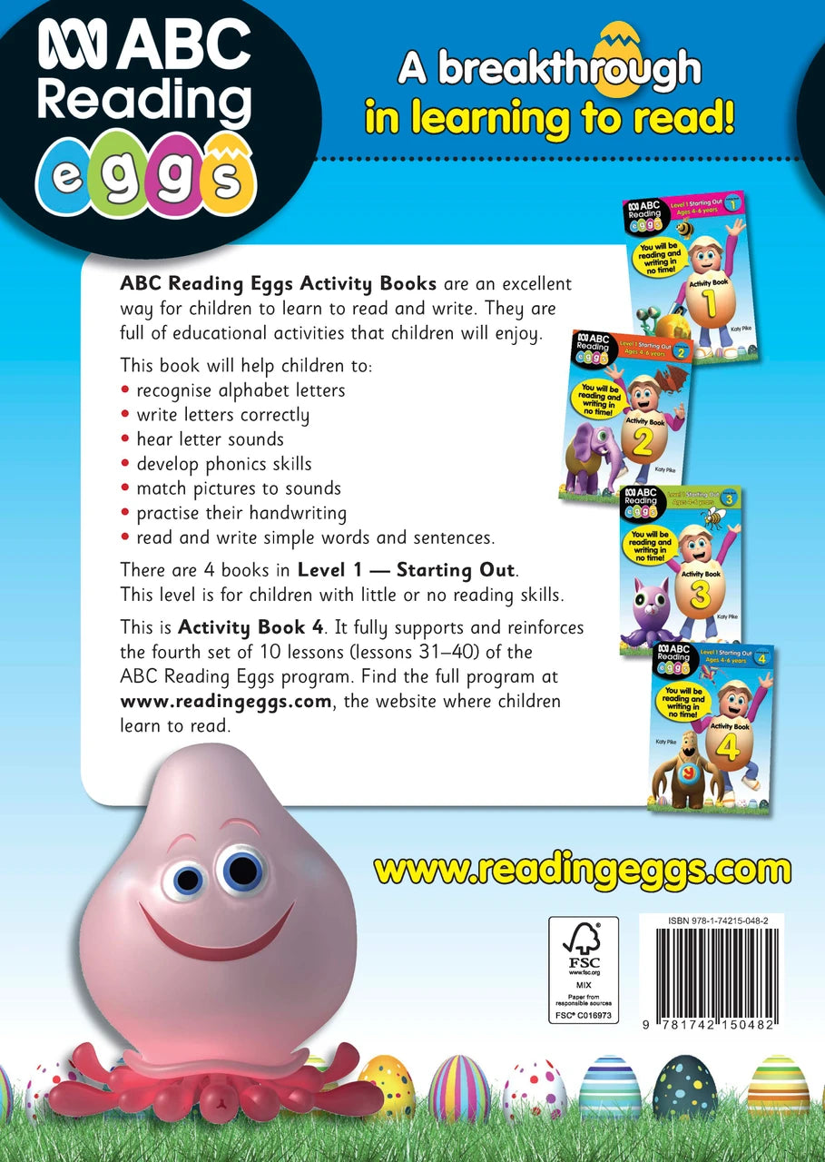 Additional sample page from ABC Reading Eggs Starting Out Activity Book 4 as shown in the publisher gallery