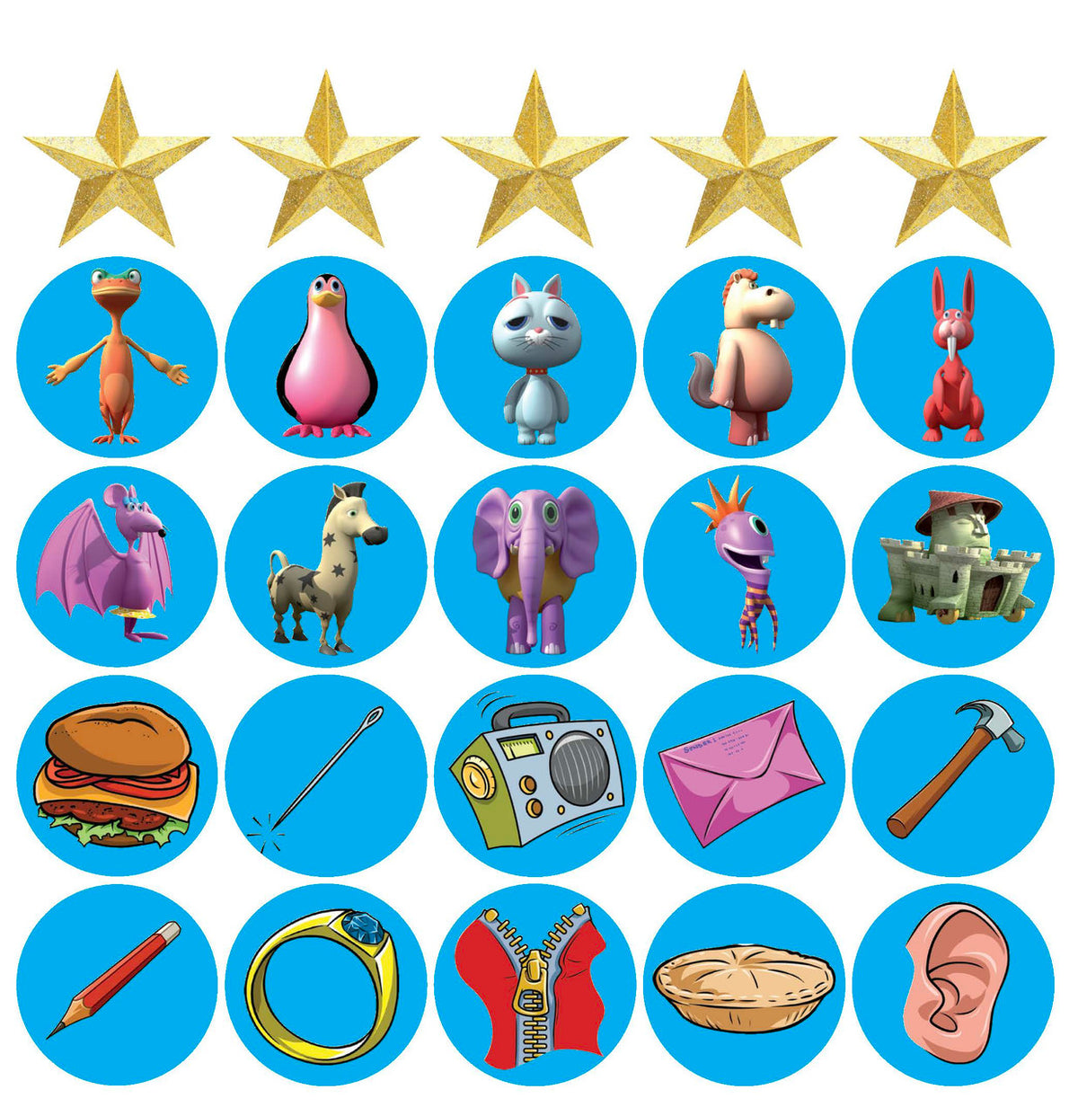Second side of the sticker sheet included in ABC Reading Eggs Starting Out Book Pack 2 with further progress stickers