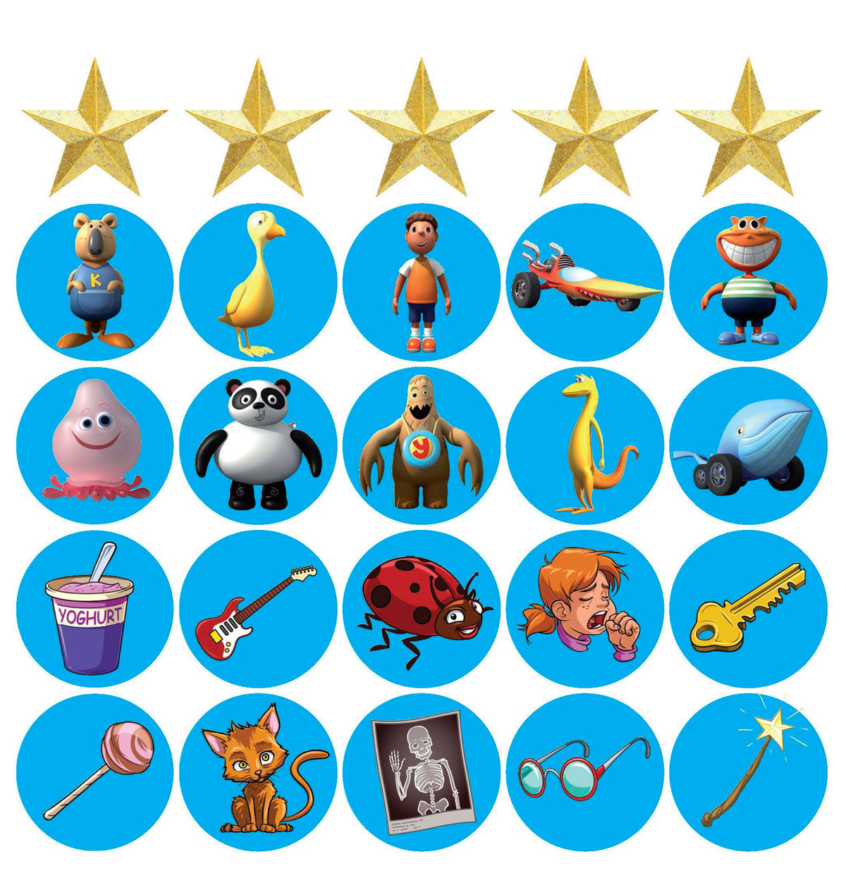 Second side of the sticker sheet included in ABC Reading Eggs Starting Out Book Pack 4 with further progress stickers