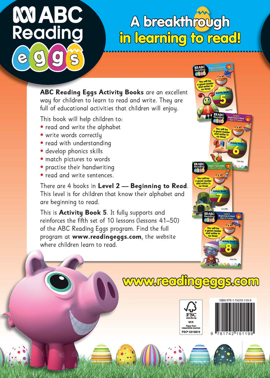 Further sample page from ABC Reading Eggs Activity Book 5 showing a colourful early reading activity