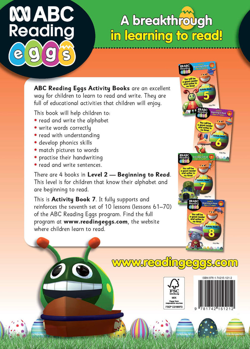 Sample interior page from Activity Book 7 where children match pictures to words and read short sentences