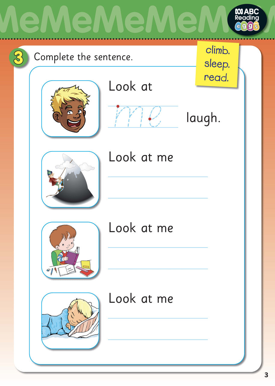 Further sample page from ABC Reading Eggs Activity Book 7 showing a colourful early reading activity