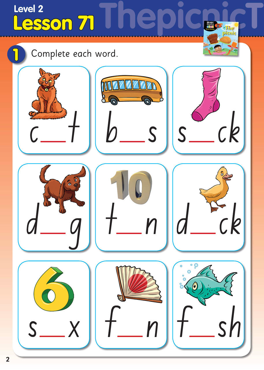 Sample interior page from Activity Book 8 with a reading and writing exercise and space for handwriting