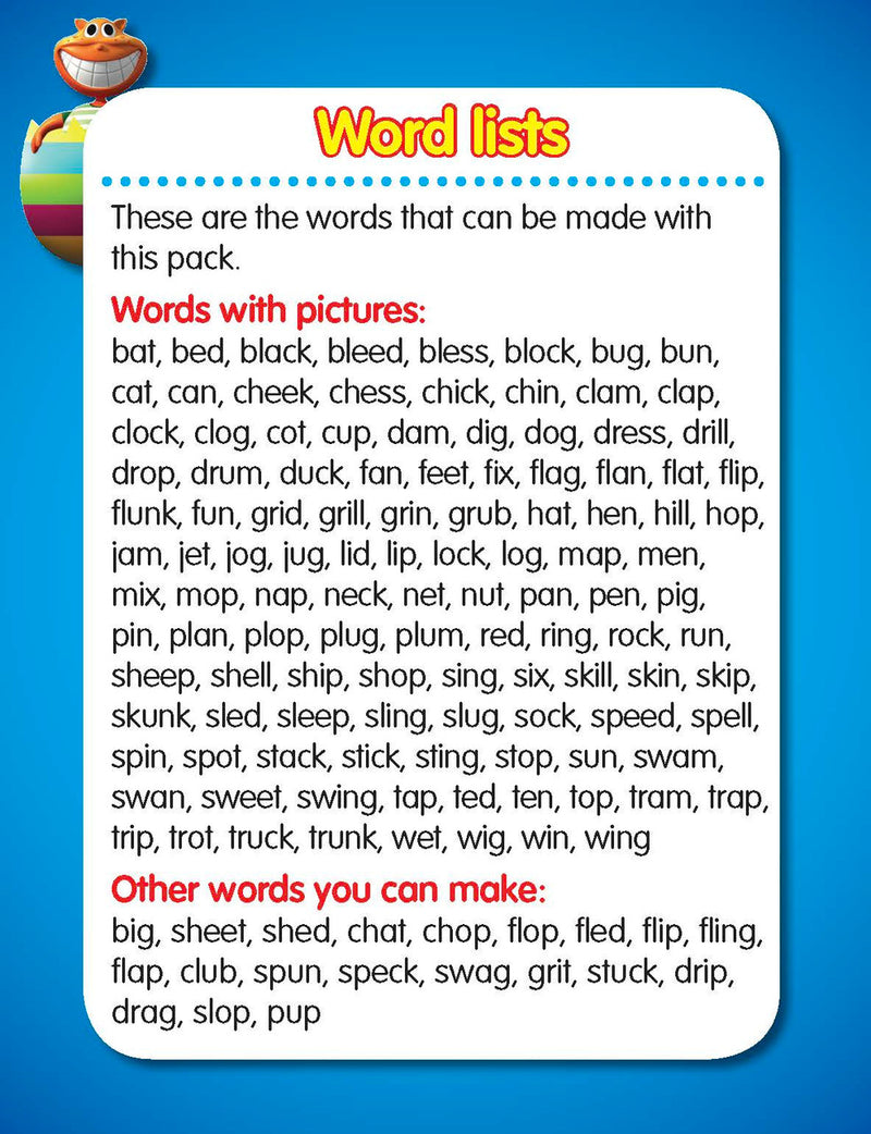 Reverse of a game instruction card from the Beginning to Read Flashcards with further play directions