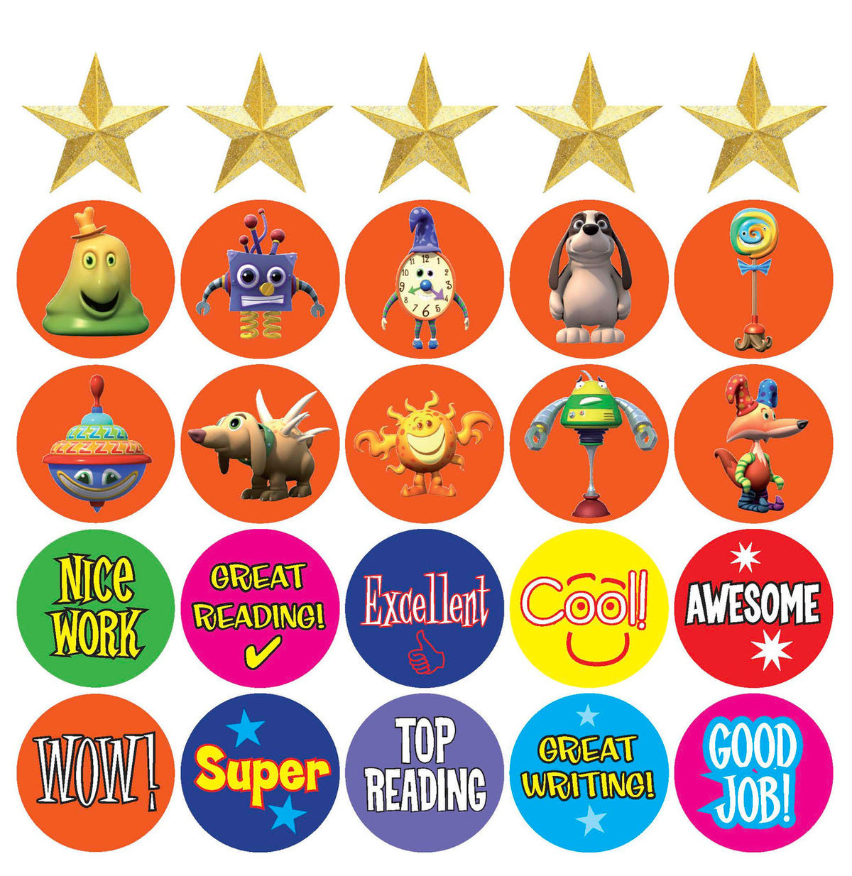 Second side of the sticker sheet included in ABC Reading Eggs Beginning to Read Book Pack 6 with further progress stickers
