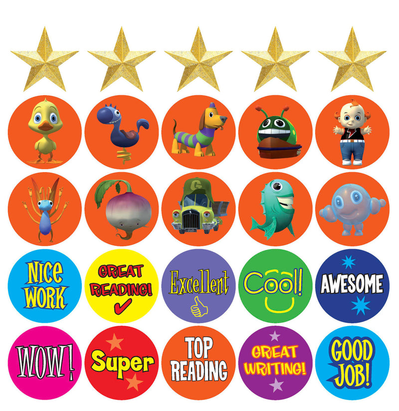Second side of the Book Pack 7 sticker sheet with more critter stickers for marking reading progress