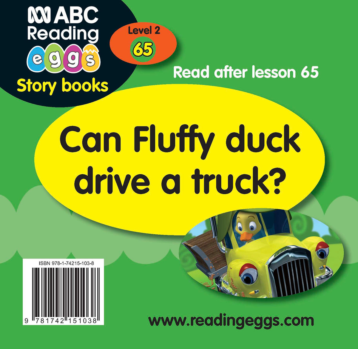 Back cover of the reader Fluff the Duck from ABC Reading Eggs Beginning to Read Book Pack 7