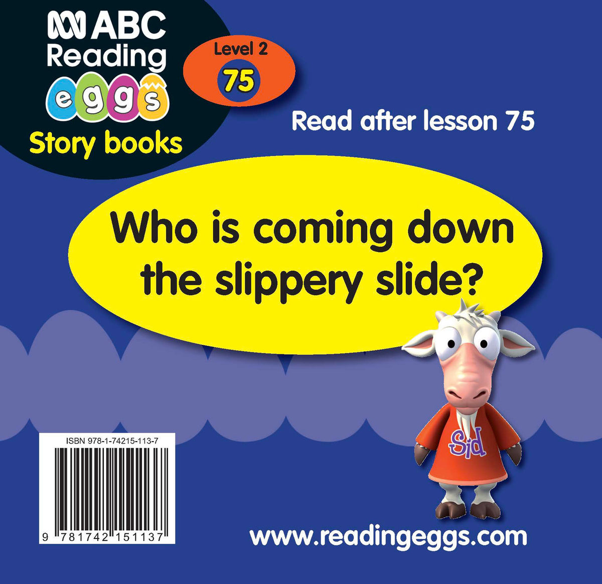 Back cover of the reader The Slide from ABC Reading Eggs Beginning to Read Book Pack 8