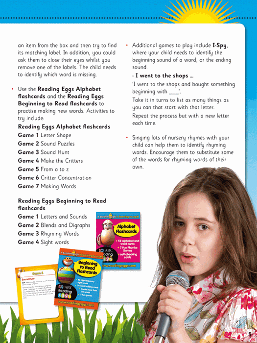 Sample inside page from the ABC Reading Eggs My First Phonics workbook showing a phonics activity as it appears in the publisher gallery