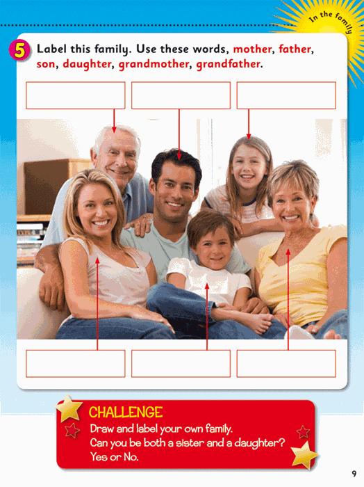 Sample inside page from the ABC Reading Eggs My First Vocabulary workbook showing a vocabulary activity as it appears in the publisher gallery