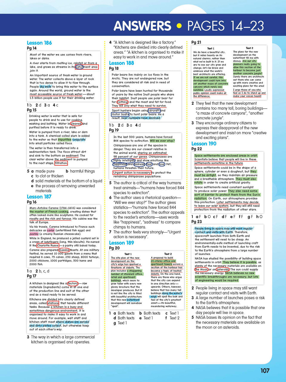 Sample interior page from the ABC Reading Eggspress Comprehension and Grammar Workbook Year 6, showing lesson activities and questions