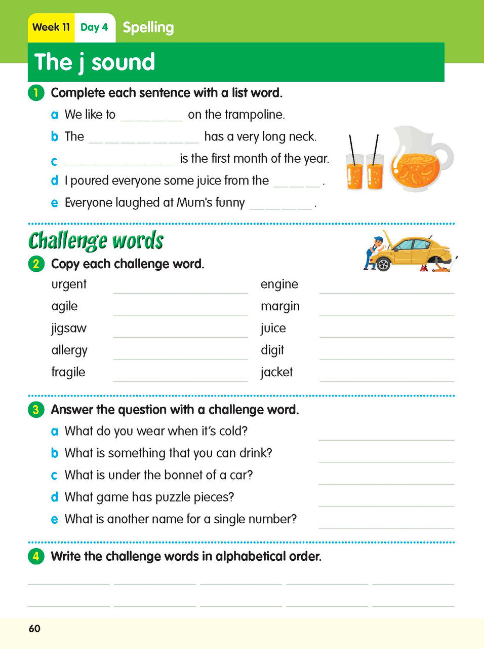 Sample practice page from the ABC Reading Eggspress Reading Skills Year 2 workbook, showing full-colour lesson activities
