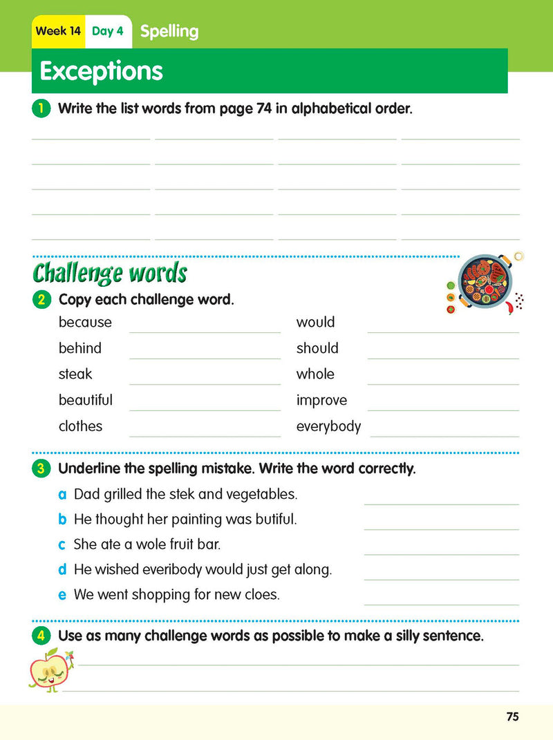 Inside page preview from the ABC Reading Eggspress Reading Skills Year 2 workbook, showing full-colour lesson activities
