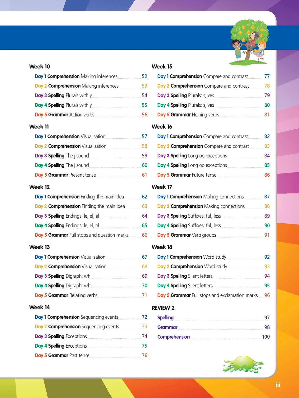 Example lesson worksheet from the ABC Reading Eggspress Reading Skills Year 2 workbook, showing full-colour lesson activities