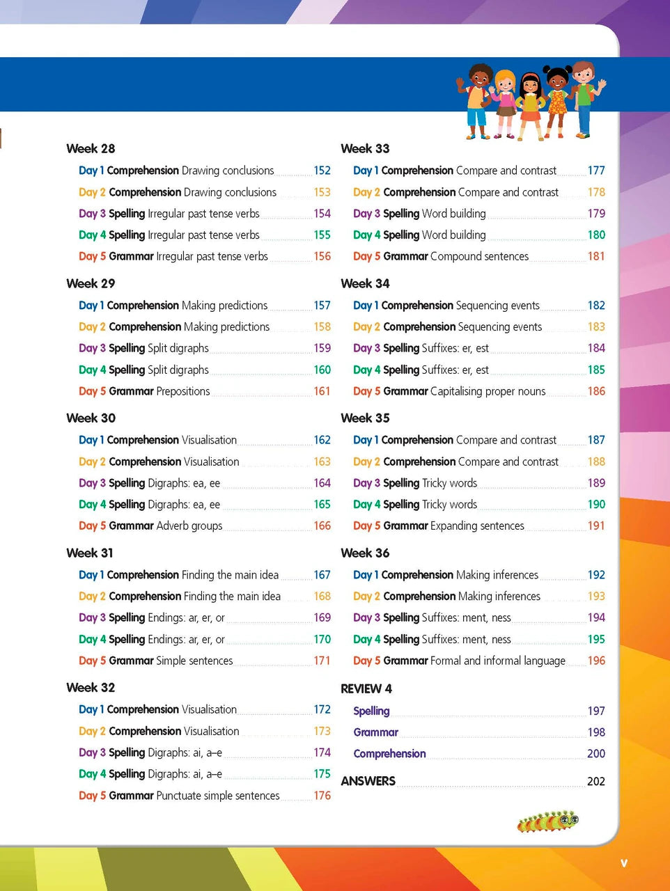 Sample practice page from the ABC Reading Eggspress Reading Skills Year 2 workbook, showing full-colour lesson activities