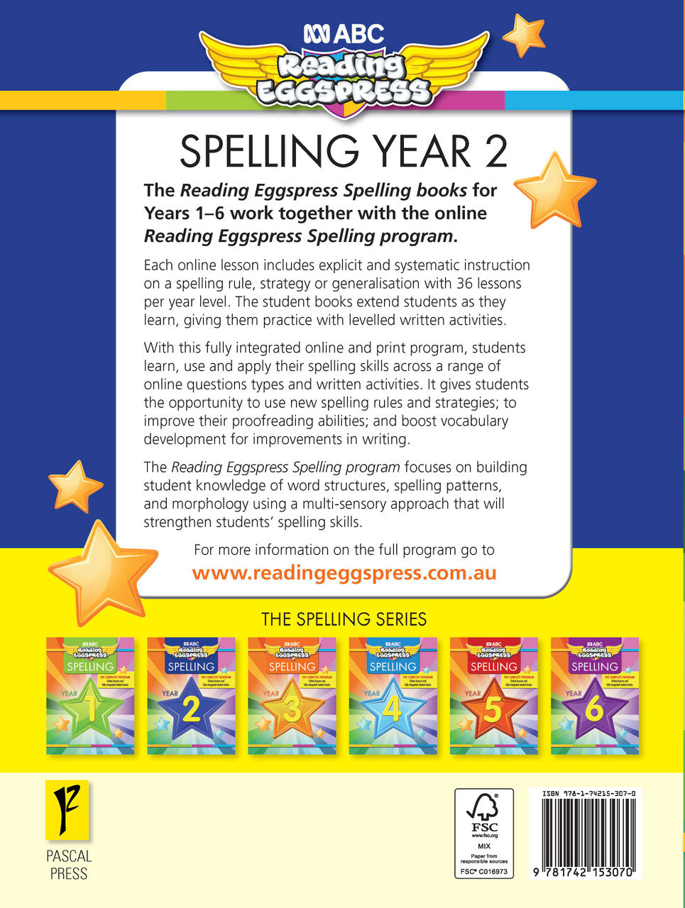 Sample interior page from the ABC Reading Eggspress Spelling Workbook Year 2, showing written spelling activities