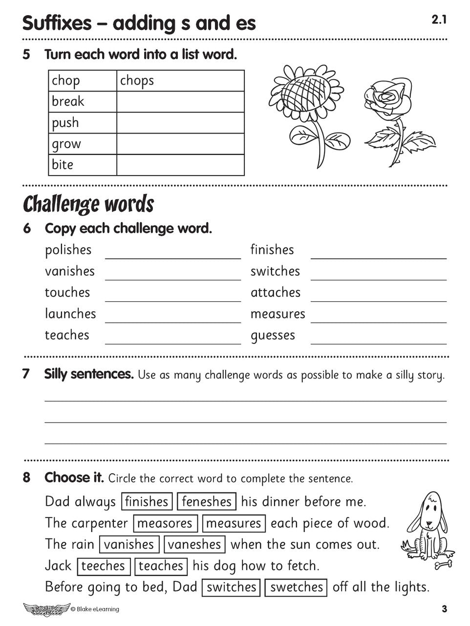 Sample interior page from the ABC Reading Eggspress Spelling Workbook Year 2, showing written spelling activities