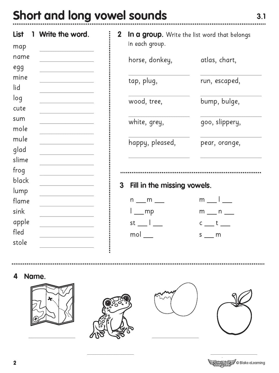 Sample interior page from the ABC Reading Eggspress Spelling Workbook Year 3, showing written spelling activities