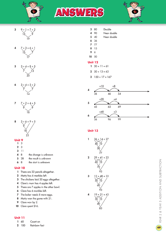 Sample interior page from the Blake's Back to Basics Addition and Subtraction Years 2-3 workbook as shown in the publisher gallery