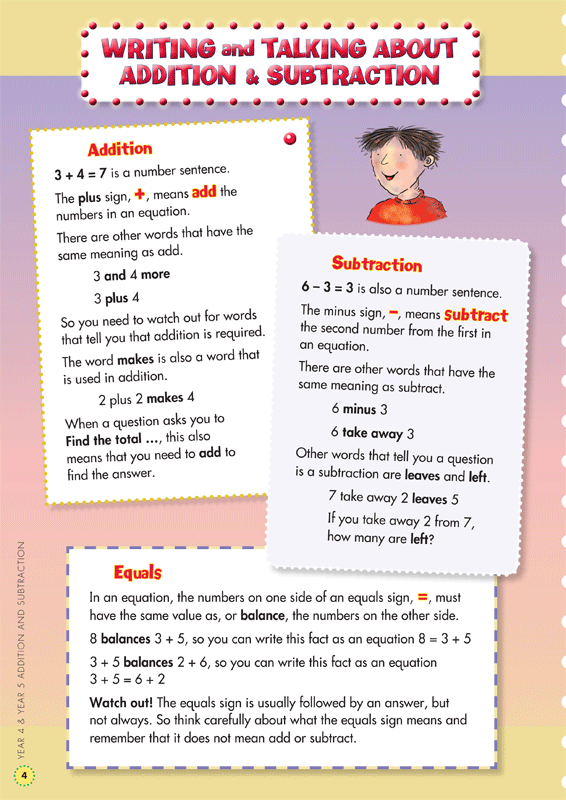Sample interior page from the Blake's Back to Basics Addition and Subtraction Years 4-5 workbook as shown in the publisher gallery