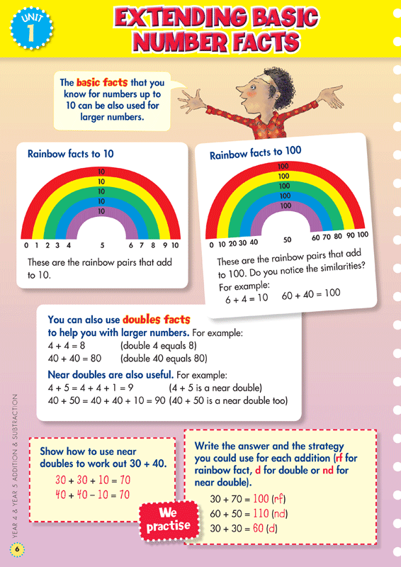 Sample interior page from the Blake's Back to Basics Addition and Subtraction Years 4-5 workbook as shown in the publisher gallery