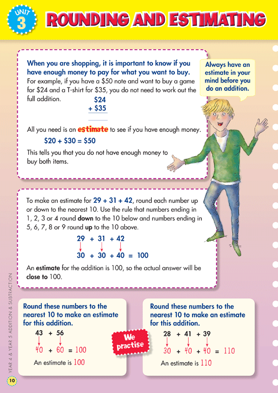 Sample interior page from the Blake's Back to Basics Addition and Subtraction Years 4-5 workbook as shown in the publisher gallery