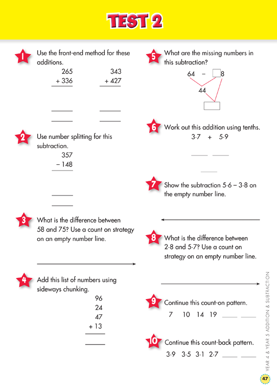 Sample interior page from the Blake's Back to Basics Addition and Subtraction Years 4-5 workbook as shown in the publisher gallery