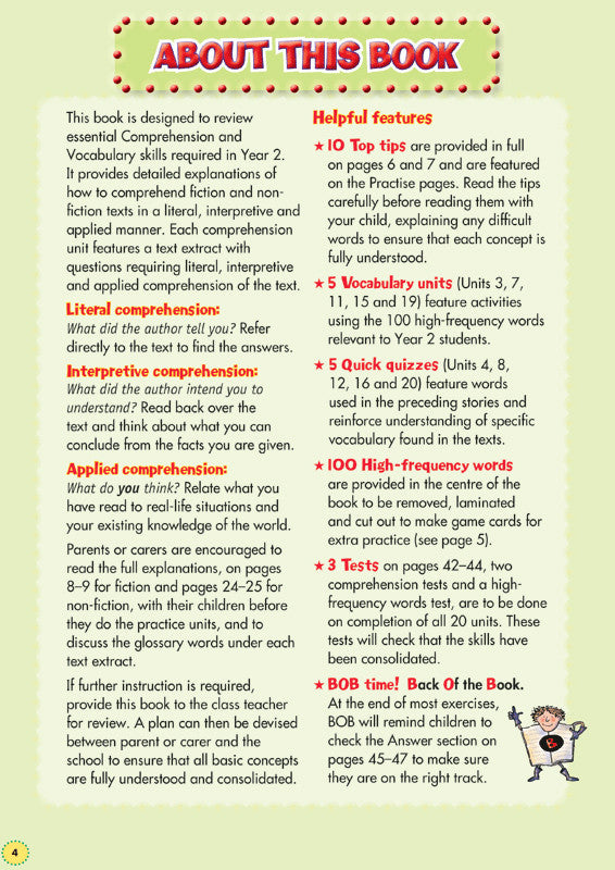 Preview image from the Blake's Back to Basics Comprehension and Vocabulary Year 2 workbook as shown in the publisher gallery