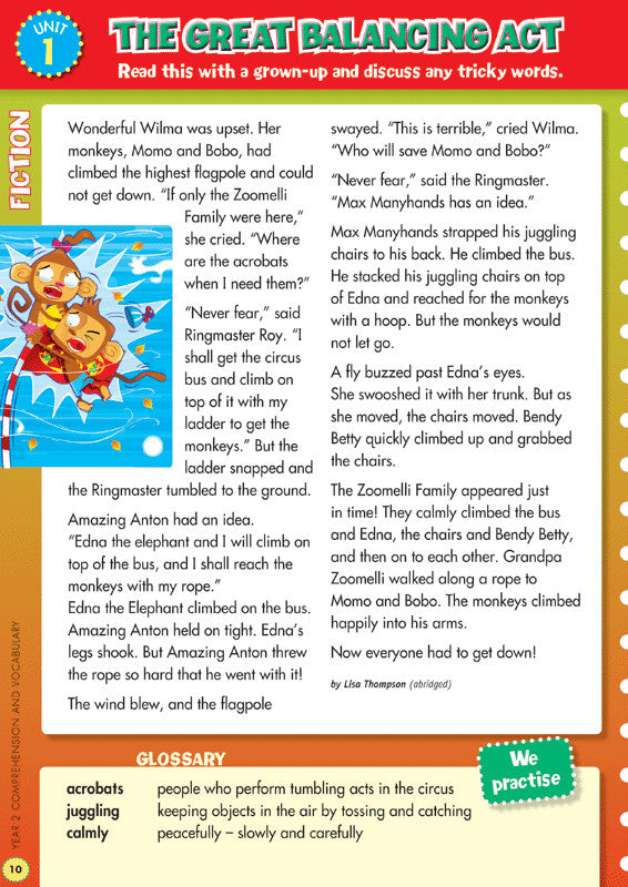 Preview image from the Blake's Back to Basics Comprehension and Vocabulary Year 2 workbook as shown in the publisher gallery