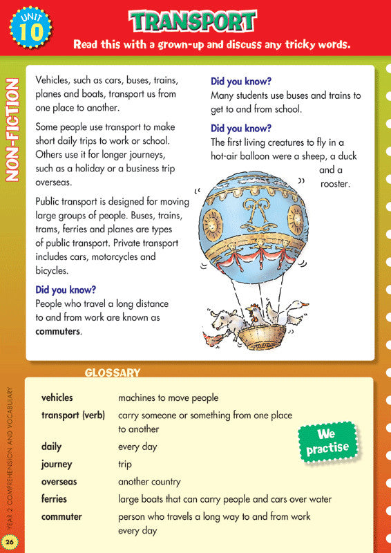 Preview image from the Blake's Back to Basics Comprehension and Vocabulary Year 2 workbook as shown in the publisher gallery
