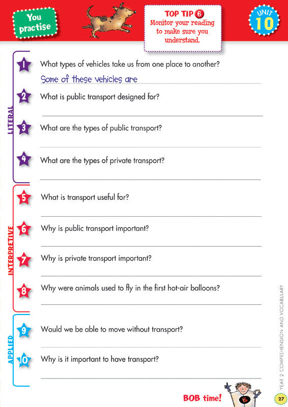 Preview image from the Blake's Back to Basics Comprehension and Vocabulary Year 2 workbook as shown in the publisher gallery