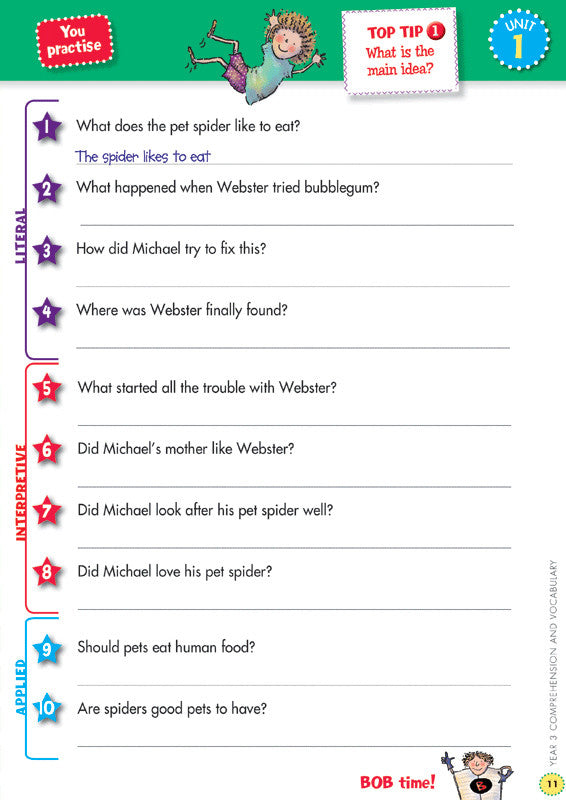 Preview image from the Blake's Back to Basics Comprehension and Vocabulary Year 3 workbook as shown in the publisher gallery