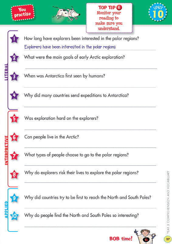 Preview image from the Blake's Back to Basics Comprehension and Vocabulary Year 3 workbook as shown in the publisher gallery