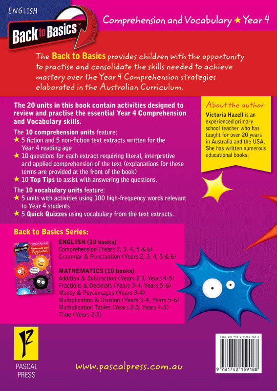 Preview image from the Blake's Back to Basics Comprehension and Vocabulary Year 4 workbook as shown in the publisher gallery